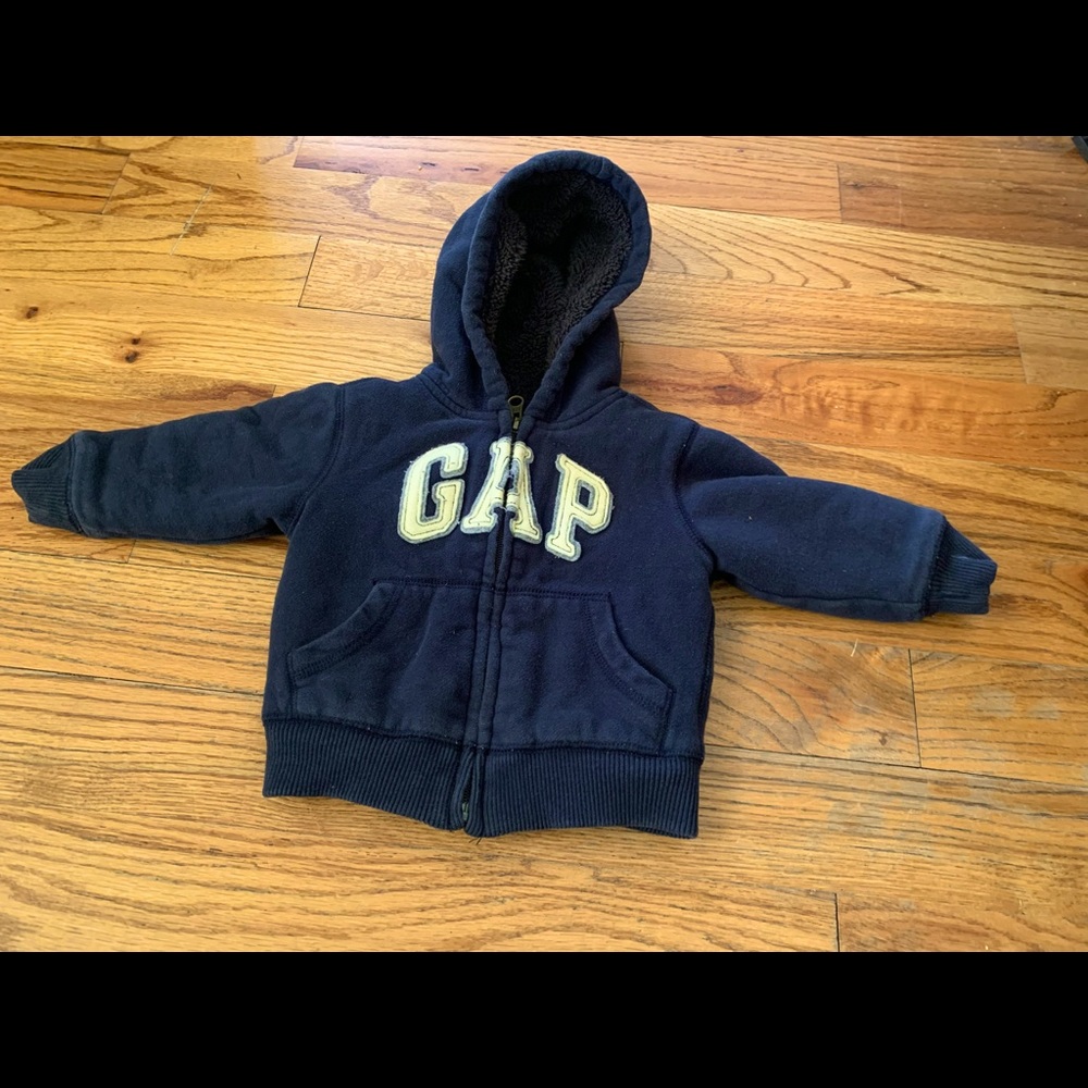 Baby GAP Navy Zip Hoodie w/ Super Comfy Inner and “Gap” embroidered on the front